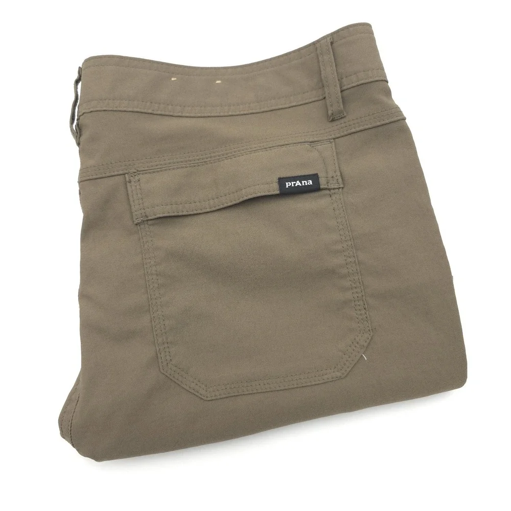Prana Pants Mens 38X32‎ Tan Zion II Slim Performance Nylon Hiking Outdoor Logo